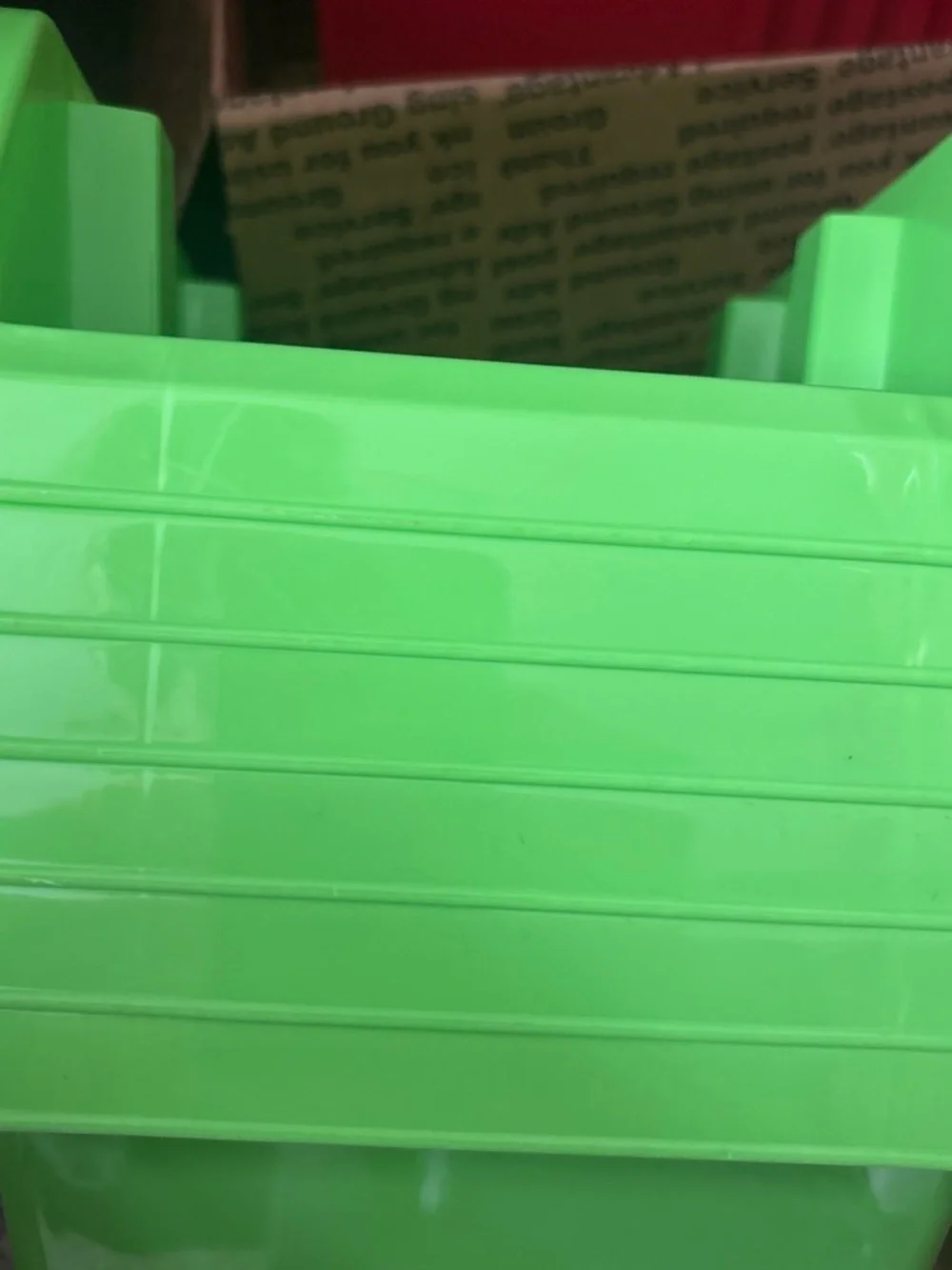 Green Plastic Storage Bin - Home Organization